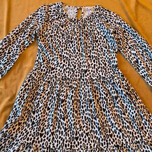 Crewcuts (J.Crew), Cotton Leopard Print Tiered Dress, Girls XL (12/14)